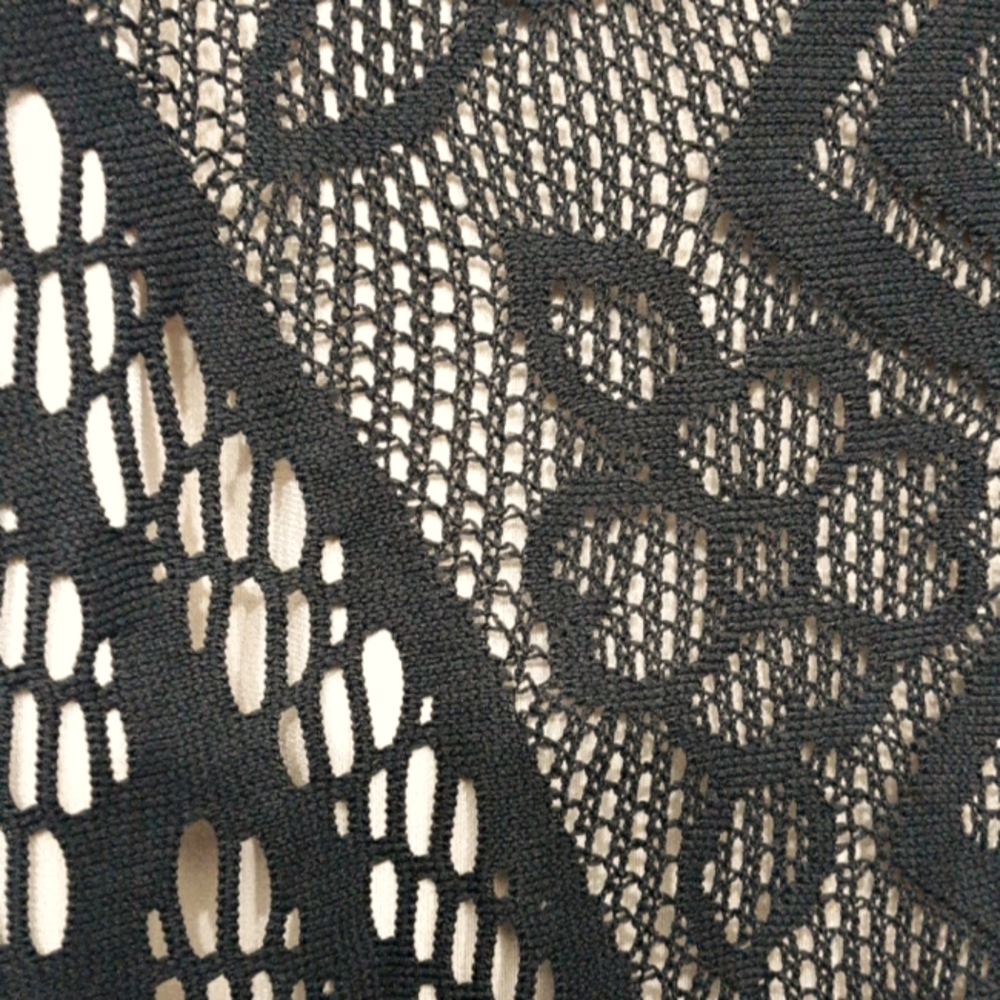 Beige by eci black dress with fringe. - Picture 4 of 10